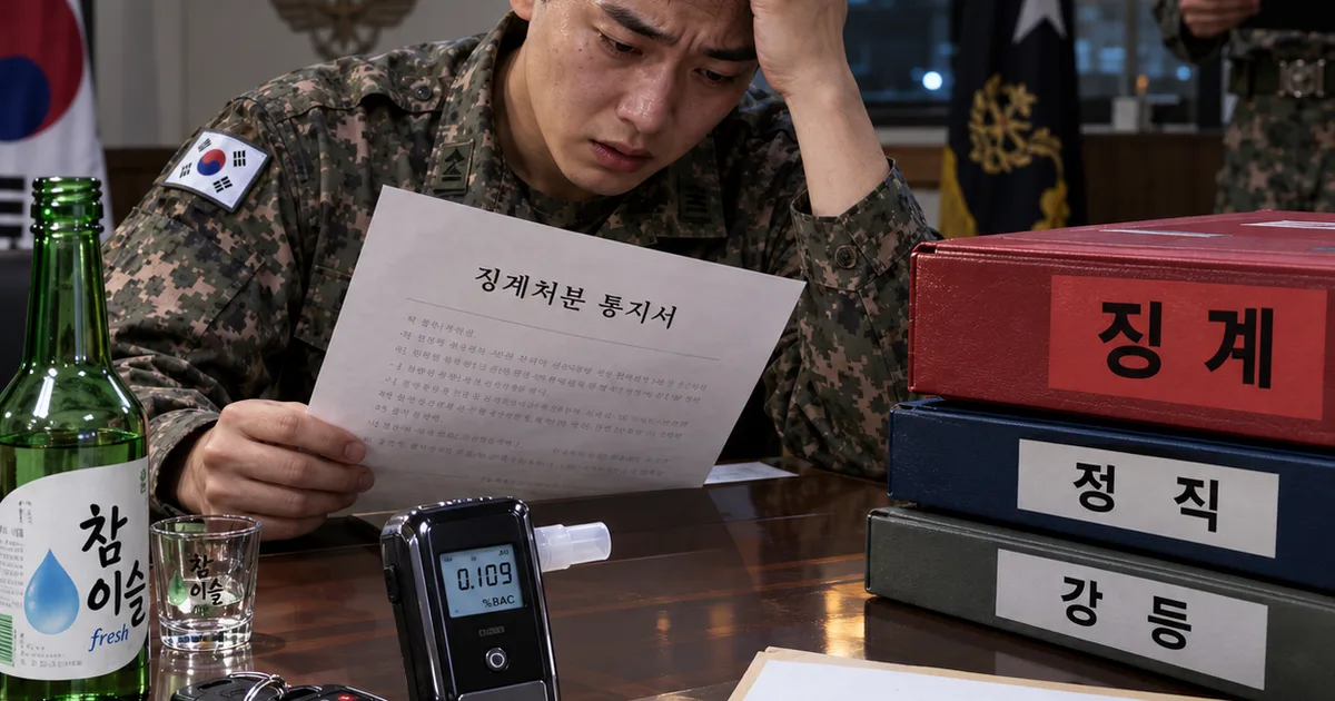 직업군인 음주운전 징계 기준, 초범이라도 정직 또는 강등이 가능한 이유