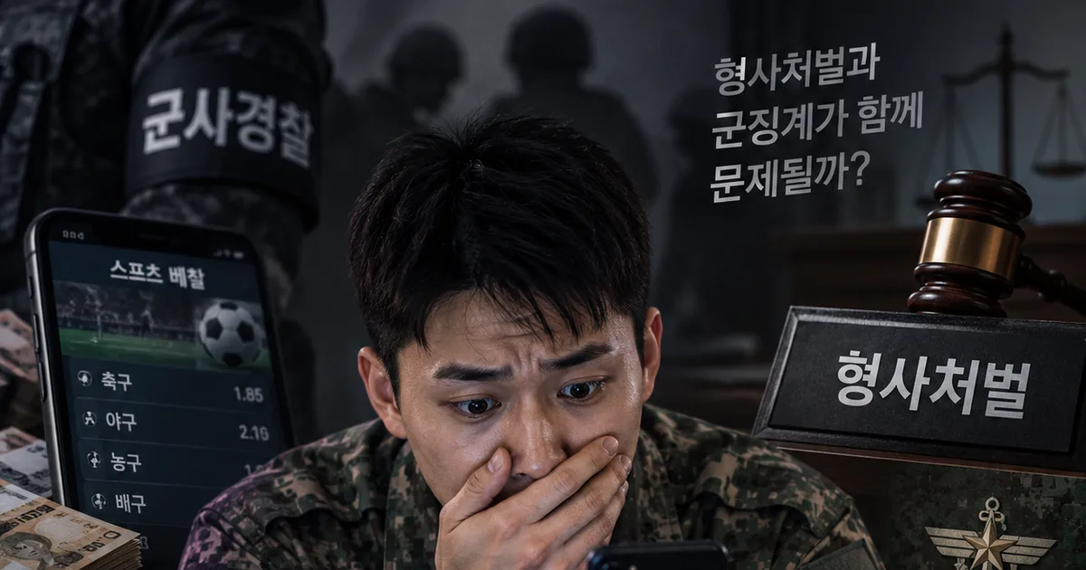 군인 불법 스포츠도박 적발, 형사처벌과 군징계가 함께 문제될까?